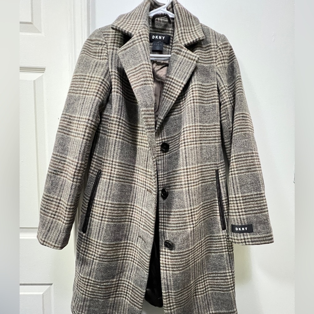 DKNY Winter Plaid Coat